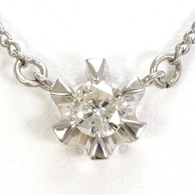PT850 プラチナ ネックレス ダイヤ 0.21ct 総重量約2.9g 約38cm 中古ジュエリー