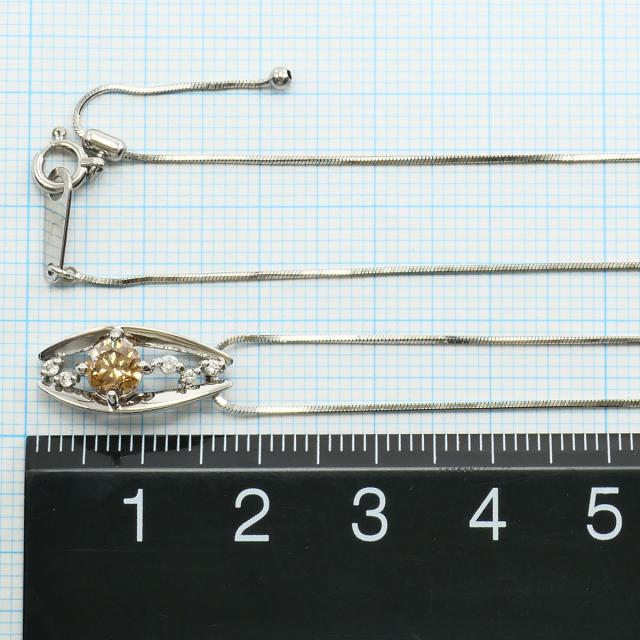 K18 18金 WG ホワイトゴールド ネックレス ダイヤ 0.50ct ダイヤ 0.05 