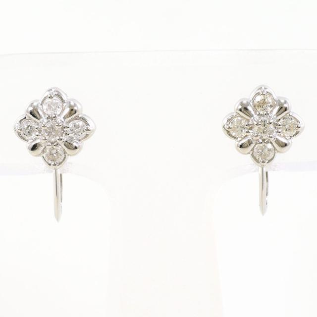 PT850 プラチナ イヤリング ダイヤ 0.15 ct 総重量約2.9g 中古ジュエリー