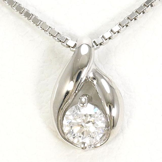 PT900 プラチナ PT850 プラチナ ネックレス ダイヤ 0.07ct 総重量約2.0g 約40cm 中古ジュエリー