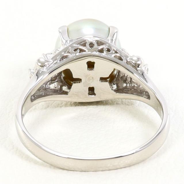 PT900 プラチナ リング・指輪 10号 パール ダイヤ 0.06 ct 総重量約4.7