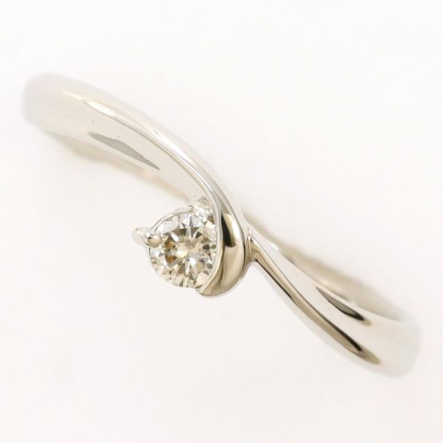 PT900 プラチナ リング・指輪 11.5号 ダイヤ 0.10ct 総重量約2.8g 中古ジュエリー