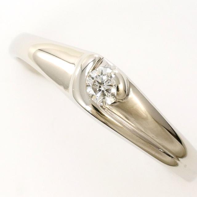 PT850 プラチナ リング・指輪 9号 ダイヤ 0.08 ct 総重量約2.5g 中古ジュエリー