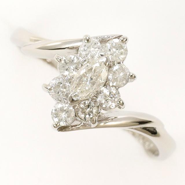 PT900 プラチナ リング・指輪 7号 ダイヤ 0.31 ct 総重量約2.4g 中古ジュエリー