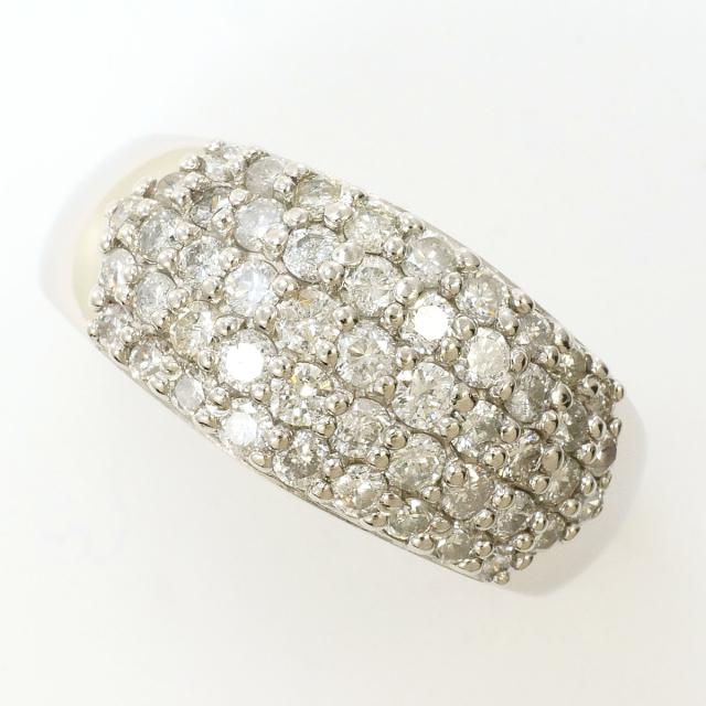 PT900 プラチナ リング・指輪 11号 ダイヤ 1.00ct カード鑑別書 総重量約6.8g 中古ジュエリー