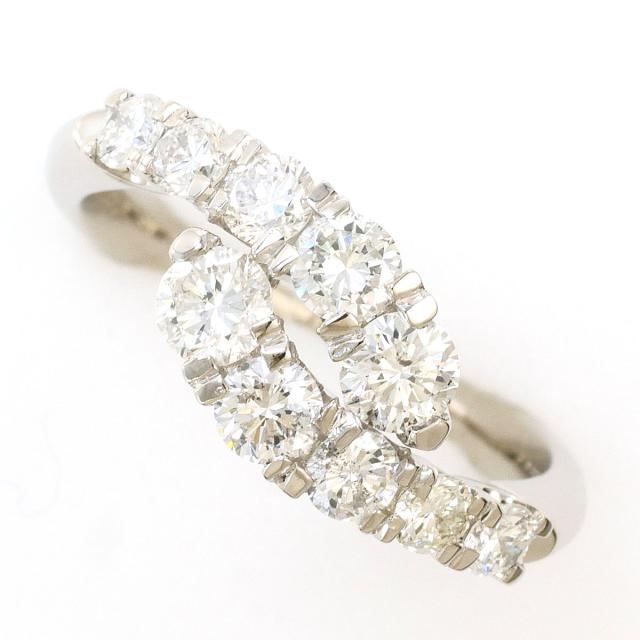PT900 プラチナ リング・指輪 9号 ダイヤ 1.04ct カード鑑別書 総重量約5.3g 中古ジュエリー
