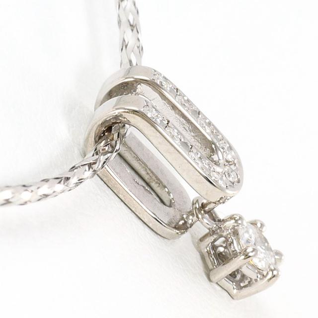 K18 18金 WG ホワイトゴールド ネックレス ダイヤ 0.20 ct 総重量約2.5g 約41cm 中古ジュエリー_1