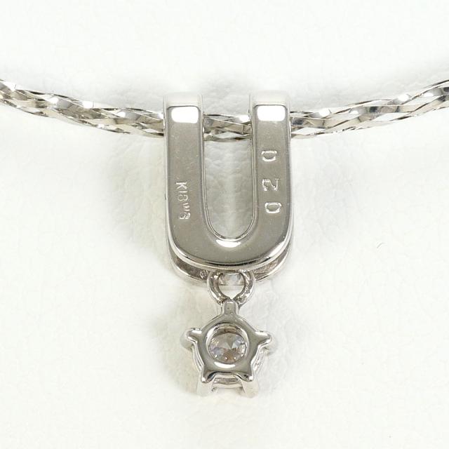 K18 18金 WG ホワイトゴールド ネックレス ダイヤ 0.20 ct 総重量約2.5g 約41cm 中古ジュエリー_2