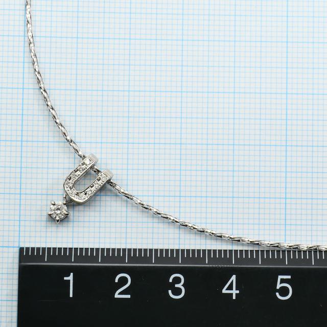 K18 18金 WG ホワイトゴールド ネックレス ダイヤ 0.20 ct 総重量約2.5g 約41cm 中古ジュエリー_4