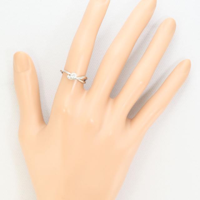 PT900 プラチナ リング・指輪 10号 ダイヤ 0.225ct ダイヤ 0.03ct SI2 鑑定書 総重量約3.9g 中古ジュエリー_7