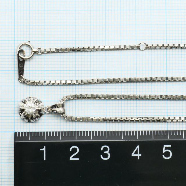 PT プラチナ PT850 プラチナ ネックレス ダイヤ 0.20ct SI2 鑑定書 総重量約10.2g 約40cm 中古ジュエリー_5