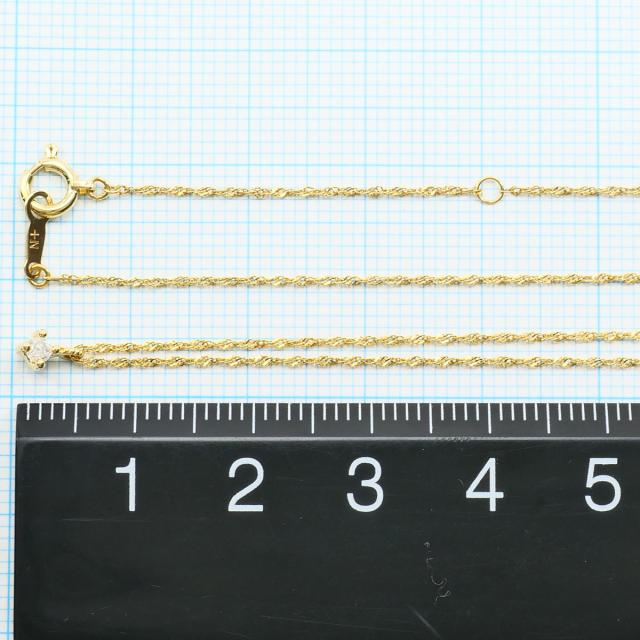 ノジェス K14 14金 YG イエローゴールド ネックレス ダイヤ 総重量約0.8g 約41cm 中古ジュエリー_2