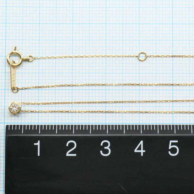 エステール  K10 10金 YG イエローゴールド ネックレス ダイヤ 総重量約0.6g 約40cm 中古ジュエリー_4