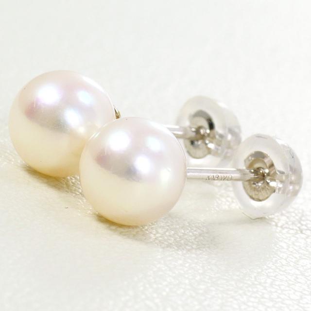 K18 18金 WG ホワイトゴールド ピアス パール 総重量約0.9g 中古ジュエリー