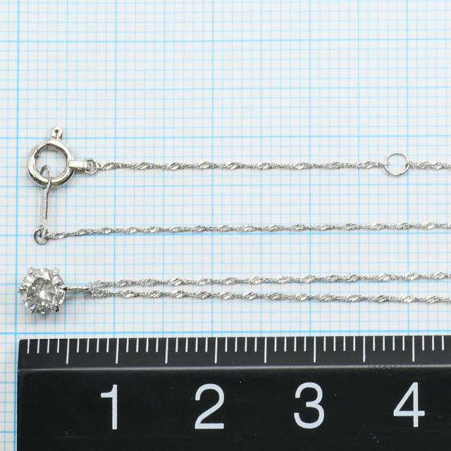 PT999 プラチナ PT850 プラチナ ネックレス ダイヤ 0.4ct 総重量約1.0g 約42cm 中古ジュエリー_3