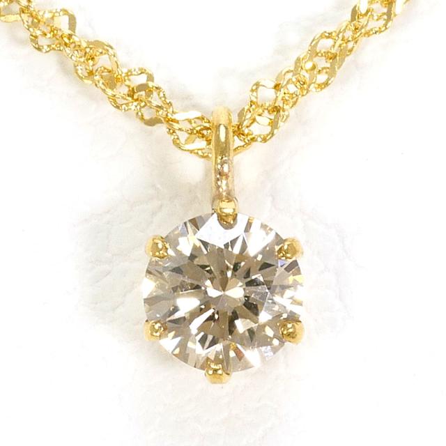 K18 18金 YG イエローゴールド ネックレス ブラックダイヤ 0.20 ct 総重量約0.8g 約39cm 中古ジュエリー