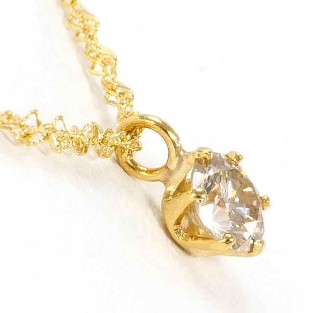 K18 18金 YG イエローゴールド ネックレス ブラックダイヤ 0.20 ct 総重量約0.8g 約39cm 中古ジュエリー_1
