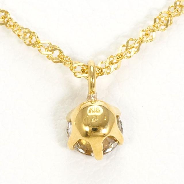 K18 18金 YG イエローゴールド ネックレス ブラックダイヤ 0.20 ct 総重量約0.8g 約39cm 中古ジュエリー_2