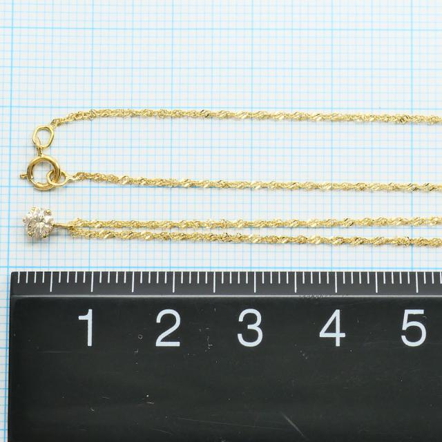 K18 18金 YG イエローゴールド ネックレス ブラックダイヤ 0.20 ct 総重量約0.8g 約39cm 中古ジュエリー_3