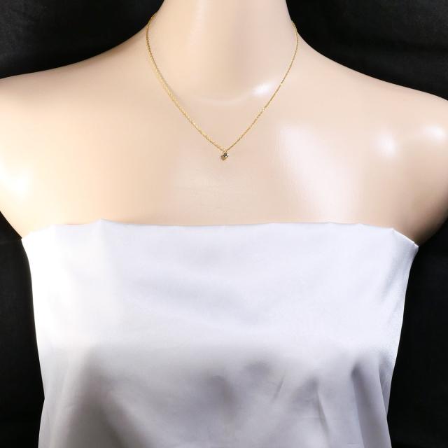 K18 18金 YG イエローゴールド ネックレス ブラックダイヤ 0.20 ct 総重量約0.8g 約39cm 中古ジュエリー_4