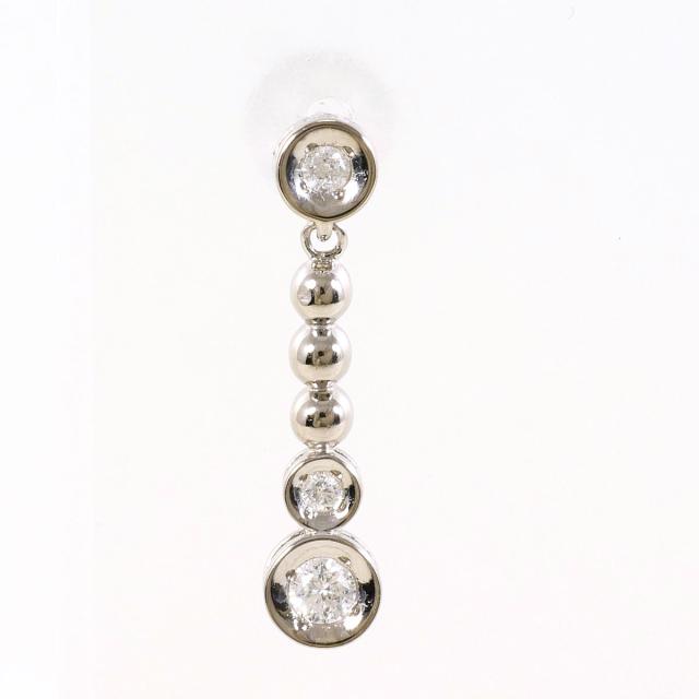 K14 14金 WG ホワイトゴールド ピアス(片耳) ダイヤ 0.10ct 総重量約0.5g レディース 【中古】