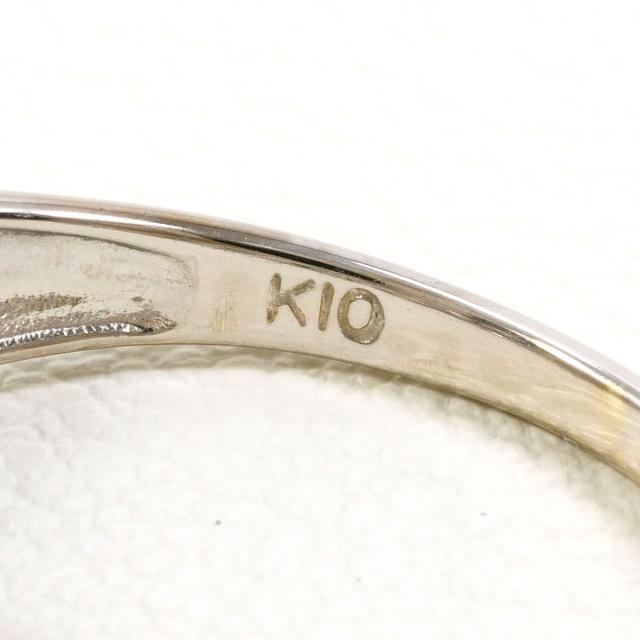 K10 10金 WG 白いことゴールド 輪っか・指環 10.5号 総掛け目約1.8g 中古宝飾品