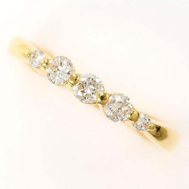 K18 18金 YG イエローゴールド リング・指輪 12号 ダイヤ 0.30ct 総 