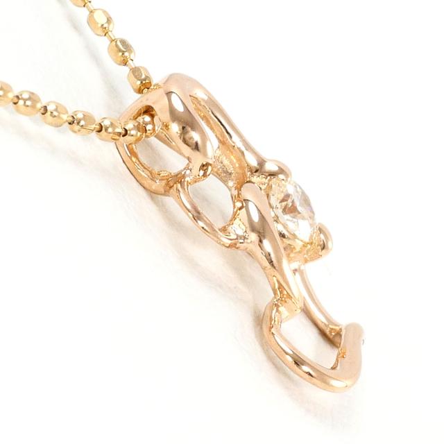 K14 14金 PG ピンクゴールド ネックレス ダイヤ 0.06ct 総重量約1.4g 