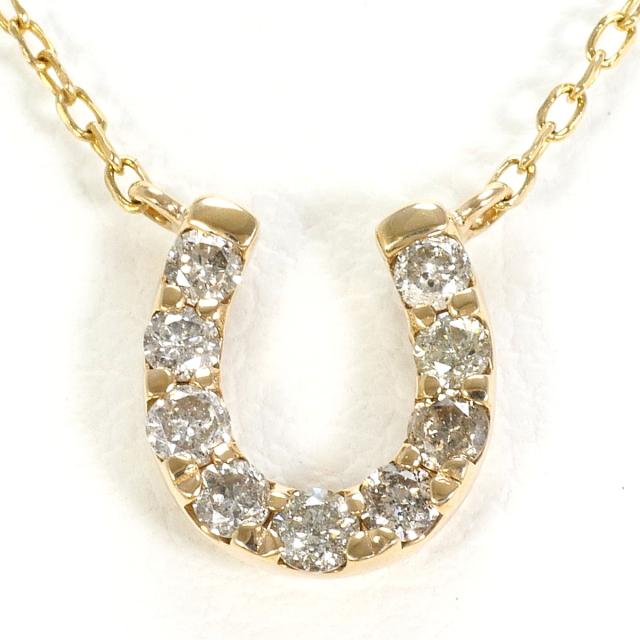 K10 10金 YG イエローゴールド ネックレス ダイヤ 0.20ct 総重量約1.0g 