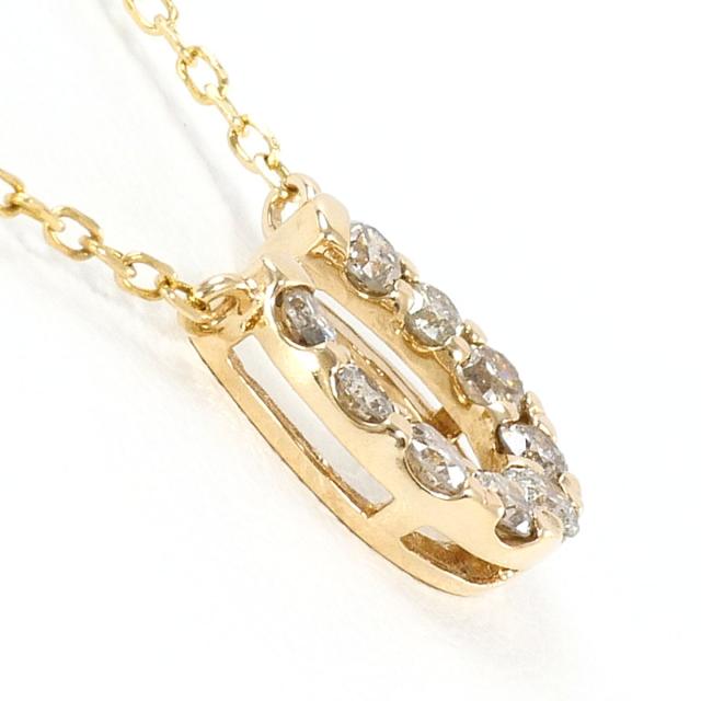 K10 10金 YG イエローゴールド ネックレス ダイヤ 0.20ct 総重量約1.0g 