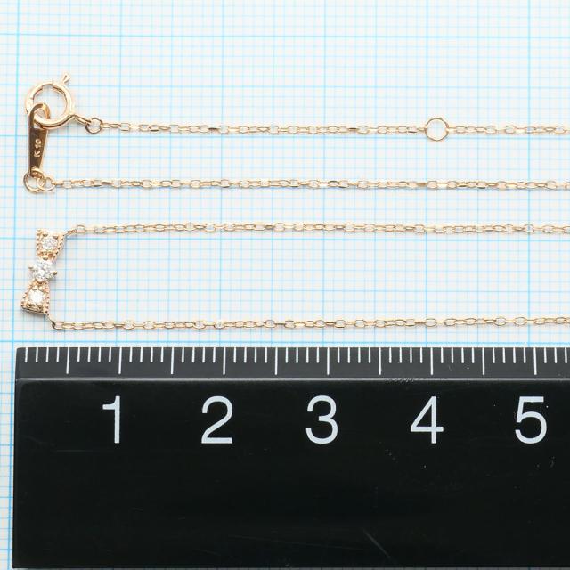 K10 10金 PG ピンクゴールド ネックレス ダイヤ 総重量約0.9g 約41cm 中古ジュエリー_3