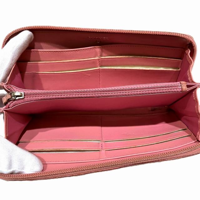 シャネル カメリア 長財布 レザー レディース 【中古】 【公式通販】