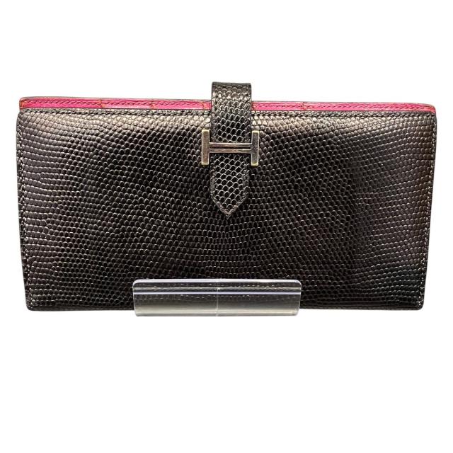 エルメス 長財布 リザード レディース 【中古】