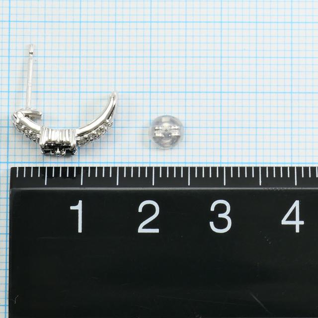 K14 14金 WG ホワイトゴールド ピアス ブラックダイヤ ダイヤ 総重量約2.0g 中古ジュエリー_2