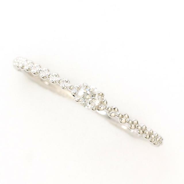 K10 10金 WG ホワイトゴールド リング・指輪 12号 ダイヤ 0.06 ct 総重量約0.9g 中古ジュエリー