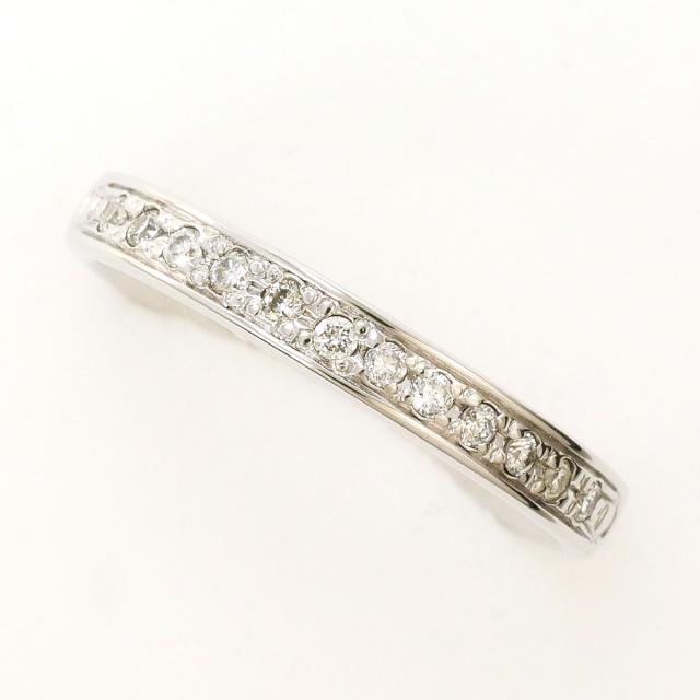 K10 10金 WG ホワイトゴールド リング・指輪 7号 ダイヤ 0.09ct 総重量約1.8g 中古ジュエリー