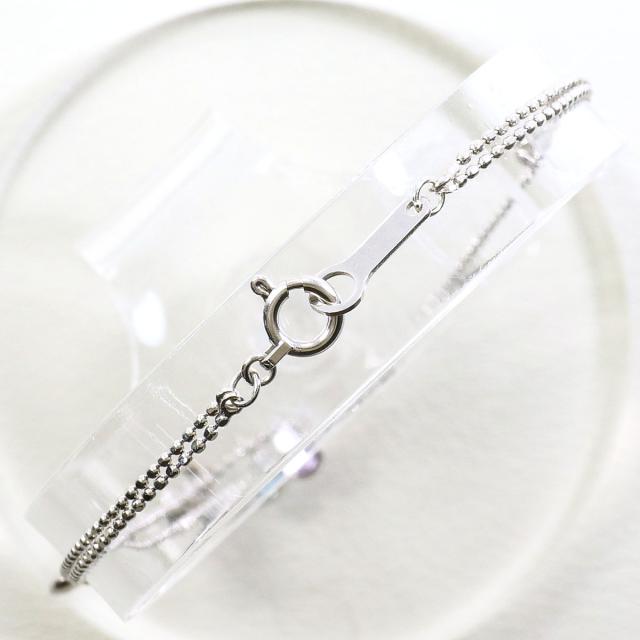 K18 18金 WG ホワイトゴールド ブレスレット ブルートパーズ アメジスト 総重量約1.8g 約19cm 中古ジュエリー_1