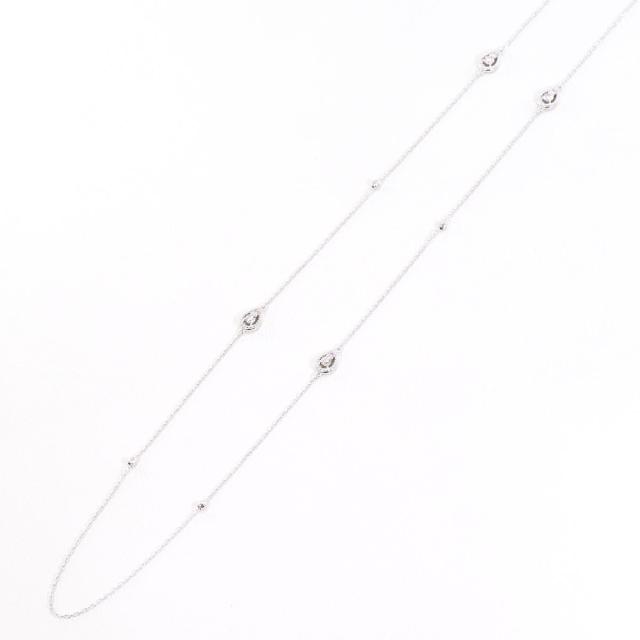 K18 18金 WG ホワイトゴールド ネックレス ダイヤ 0.23 ct 総重量約2.5g 約64cm 中古ジュエリー