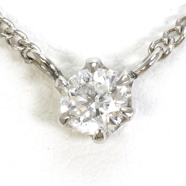 PT850 プラチナ ネックレス ダイヤ 0.220 ct 総重量約3.3g 約41cm 中古ジュエリー