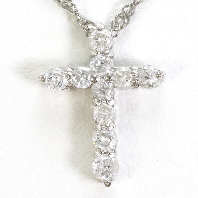 PT900 プラチナ PT850 プラチナ ネックレス ダイヤ 0.30 ct 総重量約2.6g 約40cm 中古ジュエリー