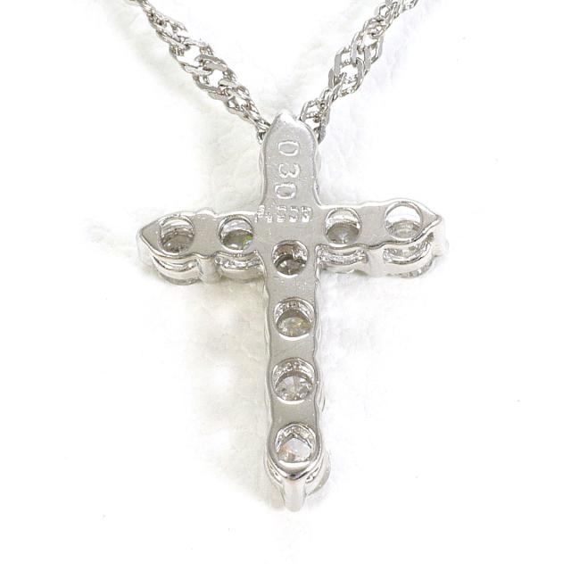 PT900 プラチナ PT850 プラチナ ネックレス ダイヤ 0.30 ct 総重量約2.6g 約40cm 中古ジュエリー_2