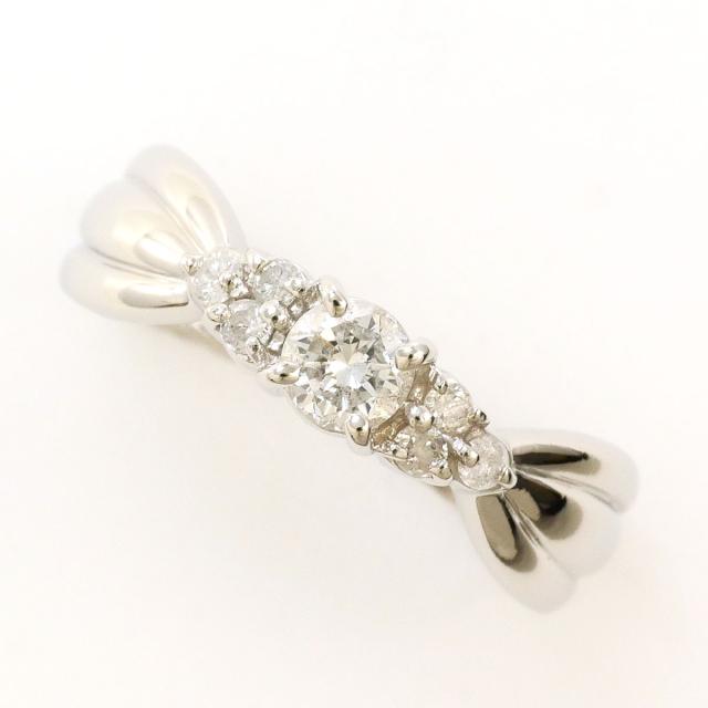 PT900 プラチナ リング・指輪 9.5号 ダイヤ 0.32ct 総重量約3.6g 中古ジュエリー