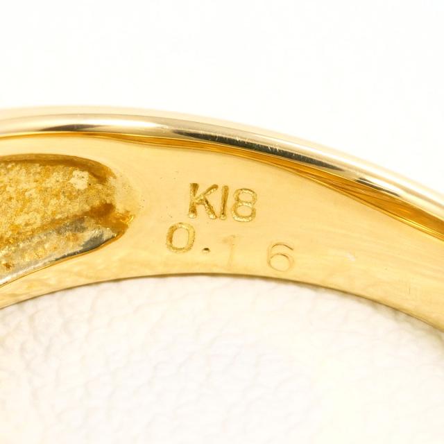 K18 18金 YG イエローゴールド リング・指輪 12号 ダイヤ 0.16ct カード鑑別書 総重量約4.3g 中古ジュエリー_4
