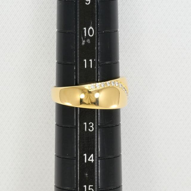 K18 18金 YG イエローゴールド リング・指輪 12号 ダイヤ 0.16ct カード鑑別書 総重量約4.3g 中古ジュエリー_6