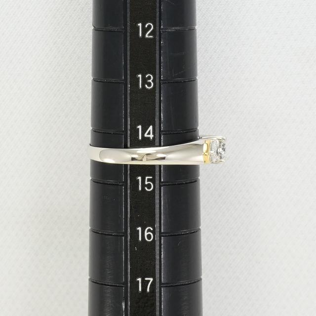 PT900 プラチナ K18 18金 YG イエローゴールド リング・指輪 14.5号 ダイヤ 0.50ct カード鑑別書 総重量約3.3g 中古ジュエリー_7