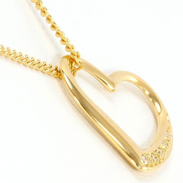 K18 18金 YG イエローゴールド ネックレス ダイヤ 0.03ct カード鑑別書 総重量約4.7g 約40cm 中古ジュエリー_1