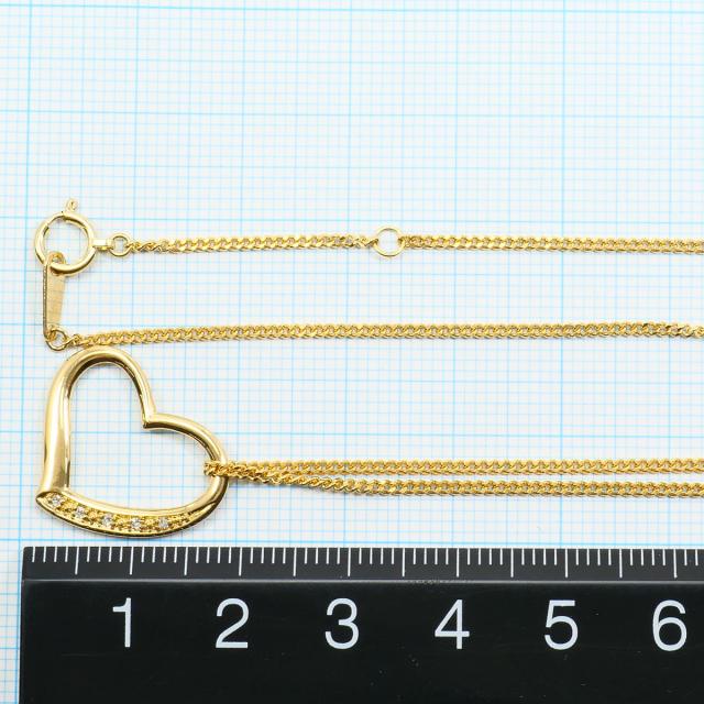 K18 18金 YG イエローゴールド ネックレス ダイヤ 0.03ct カード鑑別書 総重量約4.7g 約40cm 中古ジュエリー_4
