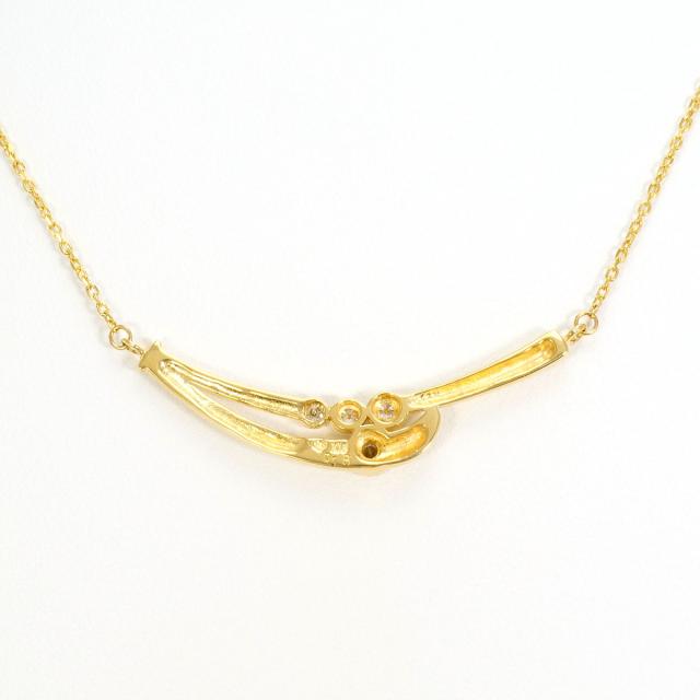 K18 18金 YG イエローゴールド ネックレス ダイヤ 0.18ct カード鑑別書 総重量約4.1g 約37cm 中古ジュエリー_2