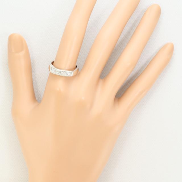 PT850 プラチナ リング・指輪 16号 ダイヤ  0.84ct カード鑑別書 総重量約7.1g 中古ジュエリー_6