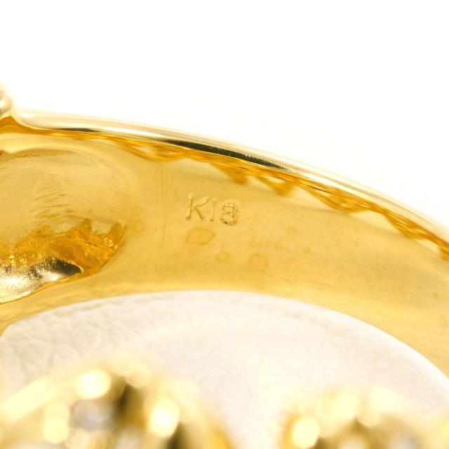 K18 18金 YG イエローゴールド リング・指輪 12号 ダイヤ 0.17ct カード鑑別書 総重量約6.0g 中古ジュエリー_4